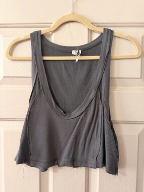 Urban Outfitters Charcoal Gray Cropped Layered Tank